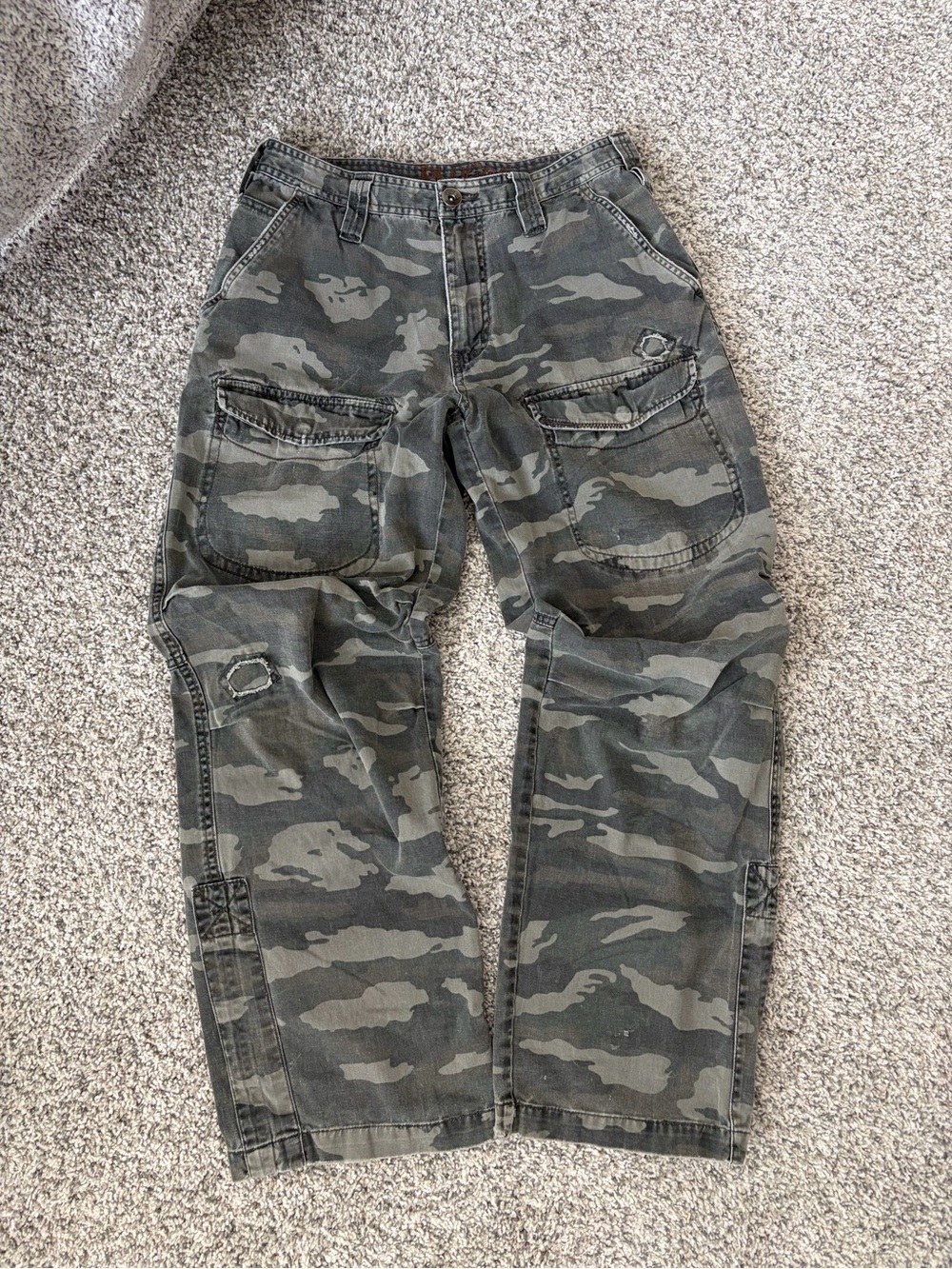 Vintage Y2K Plugg Camo Cargo Pants Utility Skater Baggy - Size 30